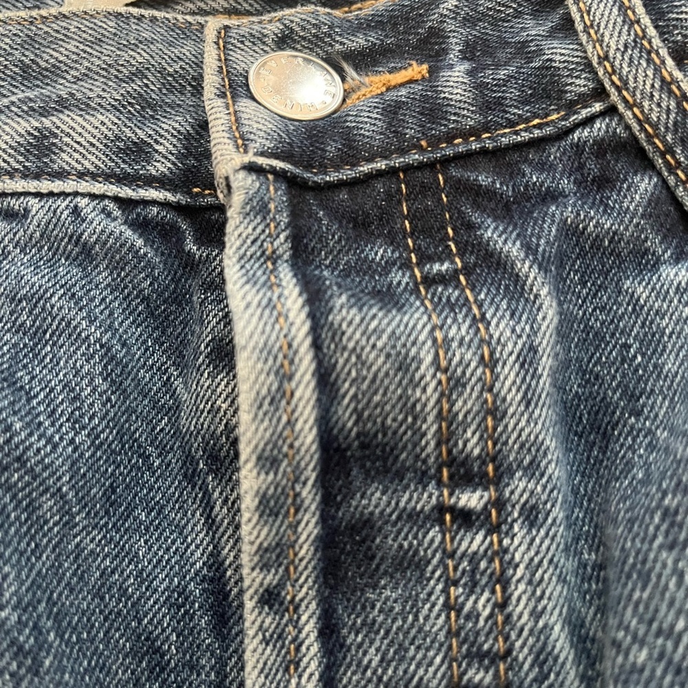Everlane 90s Way High Organic Cotton Classic Blue Straight Wide Leg Cute Jeans - Picture 10 of 15